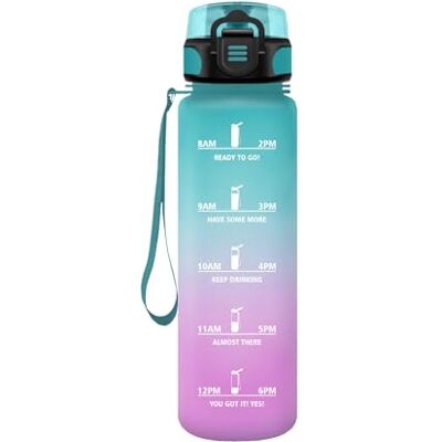 HoneyHolly Sportvattenflaska, 500 ml, läckagesäker plast, vattenflaska, lämplig för kolsyra, sportflaska för cykel, barn, skola, fitness, yoga, grönt pulver HoneyHolly Sportvattenflaska, 500 ml, läckagesäker plast, vattenflaska, lämplig för kolsyra, sportflaska för cykel, barn, skola, fitness, yoga, grönt pulver
