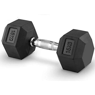 ECOVELO - 15Kg Hex - Gummiklädd - Hantel ECOVELO - 15Kg Hex - Gummiklädd - Hantel