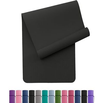 Narwhal Yogamatta, halkfri och miljövänlig TPE sportmatta med bärrem, gymnastikmatta för pilates workout, fitnessmatta, 183 x 61 x 0,6 cm (svart/grå) Narwhal Yogamatta, halkfri och miljövänlig TPE sportmatta med bärrem, gymnastikmatta för pilates workout, fitnessmatta, 183 x 61 x 0,6 cm (svart/grå)
