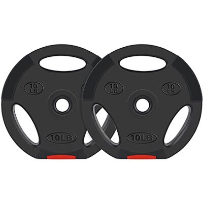 Signature Fitness Vinyl Standard 2,5 cm platta viktplatta för styrketräning och tyngdlyftning, 4,5 kg, par Signature Fitness Vinyl Standard 2,5 cm platta viktplatta för styrketräning och tyngdlyftning, 4,5 kg, par