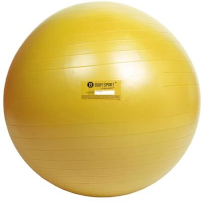 Body Sport träningsboll med pump för hem, gym, balans, stabilitet, pilates, bålstyrka, stretchning, yoga, fitnessanläggningar, skrivbordsstolar – gul 65 cm Body Sport träningsboll med pump för hem, gym, balans, stabilitet, pilates, bålstyrka, stretchning, yoga, fitnessanläggningar, skrivbordsstolar – gul 65 cm