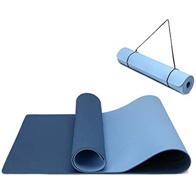 Narwhal Yogamatta, halkfri och miljövänlig TPE sportmatta med bärrem, gymnastikmatta för pilates workout, fitnessmatta, 183 x 61 x 0,6 cm (marinblå) Narwhal Yogamatta, halkfri och miljövänlig TPE sportmatta med bärrem, gymnastikmatta för pilates workout, fitnessmatta, 183 x 61 x 0,6 cm (marinblå)