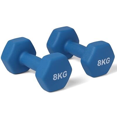 Amazon Basics hantelset med neoprenbeläggning, 8kg, aqua Amazon Basics hantelset med neoprenbeläggning, 8kg, aqua