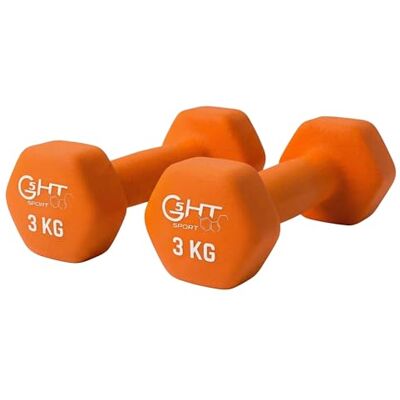 G5 HT SPORT Hantlar i neopren för gym och hemmagym halkfri 0,5 till 6 kg Par eller Single (2x3kg) G5 HT SPORT Hantlar i neopren för gym och hemmagym halkfri 0,5 till 6 kg Par eller Single (2x3kg)