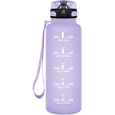 HoneyHolly Sportvattenflaska, läckagesäker 1 500 ml, vattenflaska, tidsmarkering och filter, dricksflaska lämplig för kolsyra, drickflaskor, sportflaska, för cykel, utomhus, yoga, gym, fitness HoneyHolly Sportvattenflaska, läckagesäker 1 500 ml, vattenflaska, tidsmarkering och filter, dricksflaska lämplig för kolsyra, drickflaskor, sportflaska, för cykel, utomhus, yoga, gym, fitness