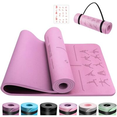 OUTDOUSE Utomhus yogamatta, TPE 6 mm tjock, hudvänlig yogamatta, halkfri gymnastikmatta, pilates gymnastik, meditation, stretching med bärrem, hem, träning, sportmatta, 183 x 61 cm OUTDOUSE Utomhus yogamatta, TPE 6 mm tjock, hudvänlig yogamatta, halkfri gymnastikmatta, pilates gymnastik, meditation, stretching med bärrem, hem, träning, sportmatta, 183 x 61 cm