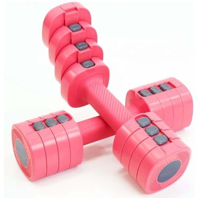 FFitness Justerbara hantlar Set med 2 vikter 1 till 2,5 kg Dumbbell 4 i 1 Fitnessutrustning Gym Hem Träning (Rosa) FFitness Justerbara hantlar Set med 2 vikter 1 till 2,5 kg Dumbbell 4 i 1 Fitnessutrustning Gym Hem Träning (Rosa)