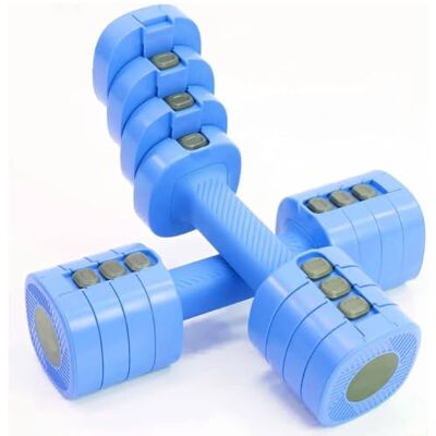 FFitness Justerbara hantlar Set med 2 vikter 1 till 2,5 kg Dumbbell 4 i 1 Fitnessutrustning Gym Hem Träning (Ljusblå) FFitness Justerbara hantlar Set med 2 vikter 1 till 2,5 kg Dumbbell 4 i 1 Fitnessutrustning Gym Hem Träning (Ljusblå)