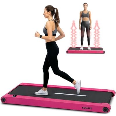 SQUATZ 2-i-1 Walking Pad Löpband med Vibrationsplattor, Kompakt Walking Pad för Under Skrivbord, LED-display, Halkfritt Band, Tyst 1,0 HP-motor för Träning Hemma eller på Kontoret (Rosa) SQUATZ 2-i-1 Walking Pad Löpband med Vibrationsplattor, Kompakt Walking Pad för Under Skrivbord, LED-display, Halkfritt Band, Tyst 1,0 HP-motor för Träning Hemma eller på Kontoret (Rosa)