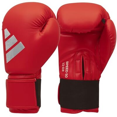adidas boxningshandskar Speed 50, vuxna, boxningshandskar 30 ml, punkteringshandskar bekväma och hållbara, röda adidas boxningshandskar Speed 50, vuxna, boxningshandskar 30 ml, punkteringshandskar bekväma och hållbara, röda
