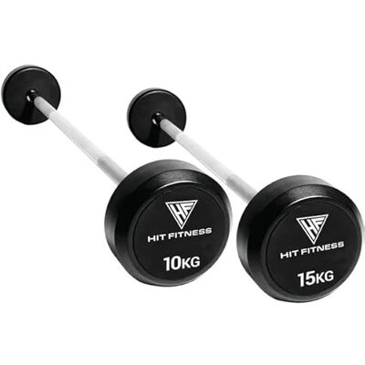 Hit Fitness Unisex vuxen rund gummikant grill 20 kg, svart & krom, 106,6 x 18 x 18 cm Hit Fitness Unisex vuxen rund gummikant grill 20 kg, svart & krom, 106,6 x 18 x 18 cm