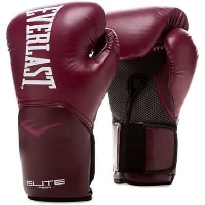 Everlast Elite 2 45 ml boxningshandskar bordeaux, för sandsäck, repor och sparring, kardborreband, ergonomisk handtagsstång, delat skum – original Everlast Elite 2 45 ml boxningshandskar bordeaux, för sandsäck, repor och sparring, kardborreband, ergonomisk handtagsstång, delat skum – original