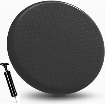 G5 HT SPORT Egenskapskudde Air Balance Pad【Pump ingår/Ø 35 cm】Flera färger Uppblåsbar kudde för egenskap, balans och rehabilitering, träning och balansbräda (svart) G5 HT SPORT Egenskapskudde Air Balance Pad【Pump ingår/Ø 35 cm】Flera färger Uppblåsbar kudde för egenskap, balans och rehabilitering, träning och balansbräda (svart)