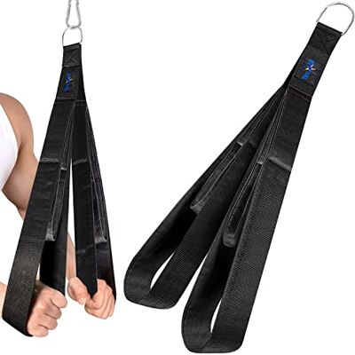 Yes4All Tricep Rem kabelfäste 56 cm och 74 cm för olika övningar, brett rörelseomfång/bärbar kabel klämfäste med stor D-ring, robust bröllopsmaterial Yes4All Tricep Rem kabelfäste 56 cm och 74 cm för olika övningar, brett rörelseomfång/bärbar kabel klämfäste med stor D-ring, robust bröllopsmaterial