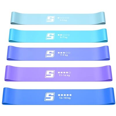 SURFOU Fitnessband Set 5-pack med 5 Motståndsnivåer, Hudvänliga Träningsband för Styrketräning, Muskelbyggnad, Pilates, Yoga & Rehabilitering Inkl Bärväska SURFOU Fitnessband Set 5-pack med 5 Motståndsnivåer, Hudvänliga Träningsband för Styrketräning, Muskelbyggnad, Pilates, Yoga & Rehabilitering Inkl Bärväska