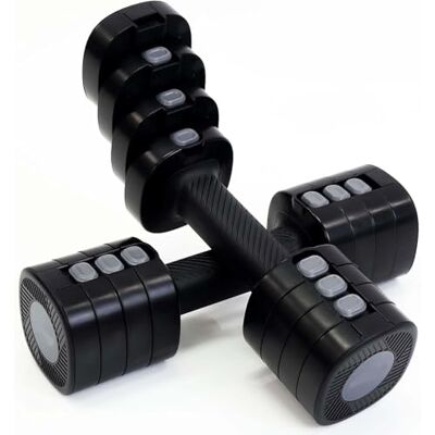 FFitness Justerbara hantlar Set med 2 vikter 1 till 2,5 kg Dumbbell 4 i 1 Fitnessutrustning Gym Hem Träning (svart) FFitness Justerbara hantlar Set med 2 vikter 1 till 2,5 kg Dumbbell 4 i 1 Fitnessutrustning Gym Hem Träning (svart)