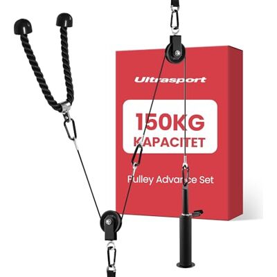 Ultrasport kabel-pulley-system för hemmagym – triceps och lat pull down, arm- och ryggträning kabelmaskin med 12 delar för smart träning (Pro) Ultrasport kabel-pulley-system för hemmagym – triceps och lat pull down, arm- och ryggträning kabelmaskin med 12 delar för smart träning (Pro)