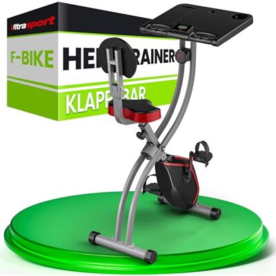 Ultrasport F-Bike, Cykeltrainer, hopfällbar träningscykel med träningsdator, 8 motståndsnivåer, höjdjusterbar, säkert stativ, skrivbordscykel, Max. Användarvikt 110 kg, Svart/Röd Ultrasport F-Bike, Cykeltrainer, hopfällbar träningscykel med träningsdator, 8 motståndsnivåer, höjdjusterbar, säkert stativ, skrivbordscykel, Max. Användarvikt 110 kg, Svart/Röd