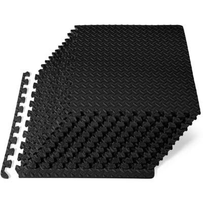 ProSource Fit Träningsmatta 12 mm tjock (½ tum), varje platta mäter 60 x 60 cm, EVA-skum, sammankopplade plattor, skyddande ProSource Fit Träningsmatta 12 mm tjock (½ tum), varje platta mäter 60 x 60 cm, EVA-skum, sammankopplade plattor, skyddande