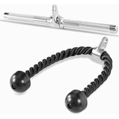 Yes4All Kabelmaskinsfäste, rak tricepsstång, V-stång, pulldown-fästen, tillbehör för hemmagym, 400 kg viktkapacitet Yes4All Kabelmaskinsfäste, rak tricepsstång, V-stång, pulldown-fästen, tillbehör för hemmagym, 400 kg viktkapacitet