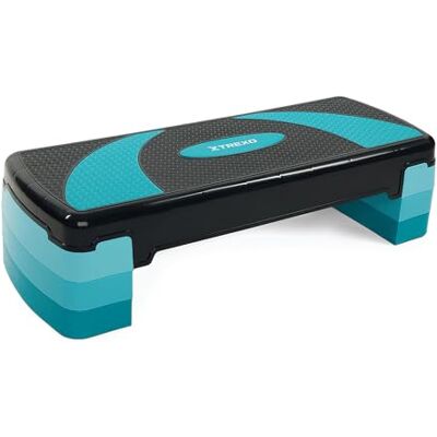 TREXO Aerobic-steg 78 x 30 cm för kardio- och fitnessträning justerbar höjd 10–20 cm hållbar av polypropen och TPR, aerobic-steg, hög kvalitet blå TREXO Aerobic-steg 78 x 30 cm för kardio- och fitnessträning justerbar höjd 10–20 cm hållbar av polypropen och TPR, aerobic-steg, hög kvalitet blå