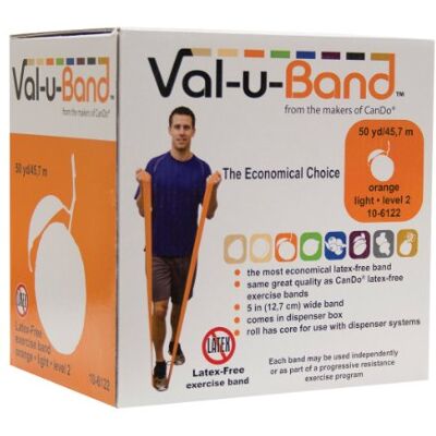 Val-u-Band Motståndsband LATEX-fri/träningsband/gymnastikband 45 m orange (mycket lätt) alternativ till hantlar Val-u-Band Motståndsband LATEX-fri/träningsband/gymnastikband 45 m orange (mycket lätt) alternativ till hantlar