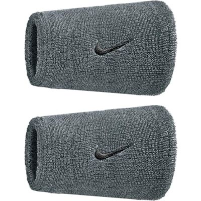 NIKE Unisex Swoosh Classic Doublewide 2Pk Armband, Cool Grey/Black, One Size NIKE Unisex Swoosh Classic Doublewide 2Pk Armband, Cool Grey/Black, One Size