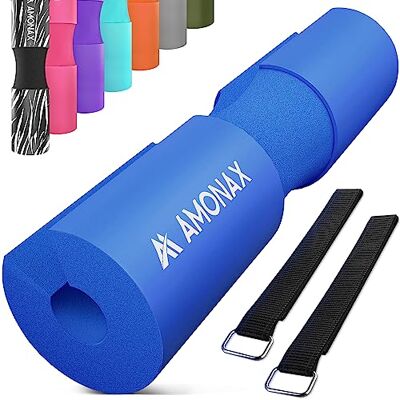 Amonax Skivstång knäböjningsdyna, extra tjock skumstoppning för nack- och axelstöd, slitstarkt gym fitness träningsskydd för kvinnor höfttryck, tyngdlyftning och tunga knäböj (blå) Amonax Skivstång knäböjningsdyna, extra tjock skumstoppning för nack- och axelstöd, slitstarkt gym fitness träningsskydd för kvinnor höfttryck, tyngdlyftning och tunga knäböj (blå)