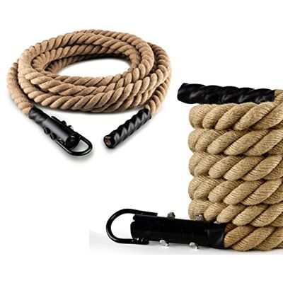 G5 HT SPORT Klättringsrep Diameter 38 mm 4/5/6 MT Vävd hampa Rep för Fitness Klättring Rope Förstärkning Muskelträning (5 MT) G5 HT SPORT Klättringsrep Diameter 38 mm 4/5/6 MT Vävd hampa Rep för Fitness Klättring Rope Förstärkning Muskelträning (5 MT)