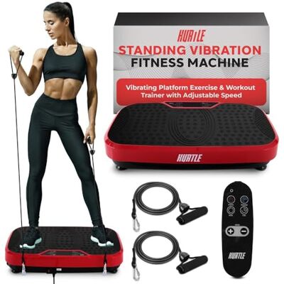 Hurtle Fitness Vibration Plattform Maskin Hemmagym Hela Kroppen Skakare Träningsmaskin Tränare Snabb Viktminskning med Motståndsband Lätt att bära Hjul Fjärrkontroll Fräsch Hurtle Fitness Vibration Plattform Maskin Hemmagym Hela Kroppen Skakare Träningsmaskin Tränare Snabb Viktminskning med Motståndsband Lätt att bära Hjul Fjärrkontroll Fräsch