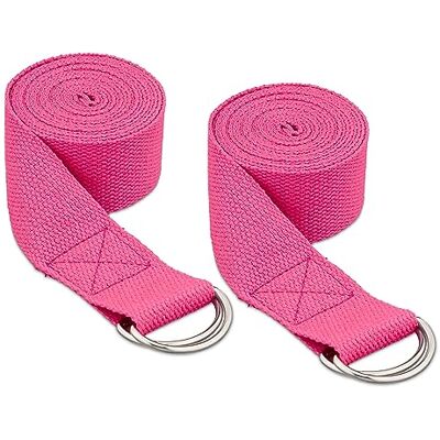 Relaxdays Yoga bälte uppsättning av 2, stretchhjälp, 250 x 3,8 cm, yoga för nybörjare och avancerad, bomull, färgval Relaxdays Yoga bälte uppsättning av 2, stretchhjälp, 250 x 3,8 cm, yoga för nybörjare och avancerad, bomull, färgval