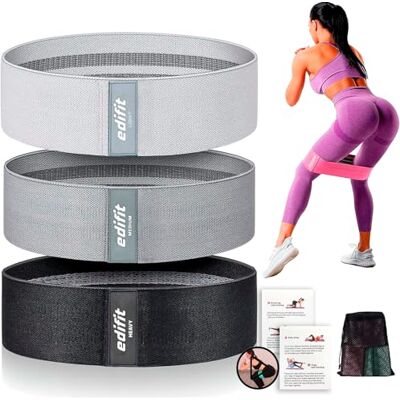EDIFIT , motståndsband, elastisk, tejp med 3 motståndsnivåer, träning, halkfria gummiband, paket med 3, för gym, yoga, crossfit, pilates eller hemträning EDIFIT , motståndsband, elastisk, tejp med 3 motståndsnivåer, träning, halkfria gummiband, paket med 3, för gym, yoga, crossfit, pilates eller hemträning