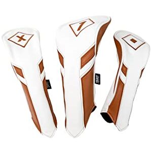 Izzo Golf Premium gjutet huvudbonad set vit/kamel – inkluderar förare, Fairway Wood och Hybrid Golf huvudbonader Izzo Golf Premium gjutet huvudbonad set vit/kamel – inkluderar förare, Fairway Wood och Hybrid Golf huvudbonader