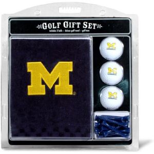 Team Golf NCAA Michigan Wolverines-presentset med broderad golfhandduk, 3 golfbollar och 14 golfpeggar på 7 cm, enligt regelverket, handduk vikt tre gånger på 40 x 56 cm i 100% bomull Team Golf NCAA Michigan Wolverines-presentset med broderad golfhandduk, 3 golfbollar och 14 golfpeggar på 7 cm, enligt regelverket, handduk vikt tre gånger på 40 x 56 cm i 100% bomull