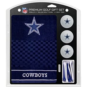 Team Golf NFL Dallas Cowboys Presentset med broderad golfhandduk, 3 golfbollar och 14 golfpeggar på 7 cm, enligt regelverket, handduk vikt tre gånger på 41 x 56 cm i 100% bomull Team Golf NFL Dallas Cowboys Presentset med broderad golfhandduk, 3 golfbollar och 14 golfpeggar på 7 cm, enligt regelverket, handduk vikt tre gånger på 41 x 56 cm i 100% bomull
