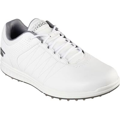 Skechers Men's Pivot Spikeless Golf Shoe, White/Gray, 8 Skechers Men's Pivot Spikeless Golf Shoe, White/Gray, 8
