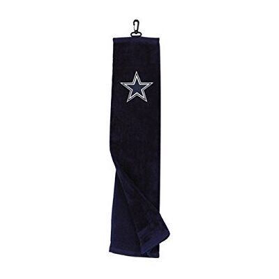 Team Golf NFL Dallas Cowboys broderad golfhandduk, rutig skrubbdesign, broderad logotyp Team Golf NFL Dallas Cowboys broderad golfhandduk, rutig skrubbdesign, broderad logotyp