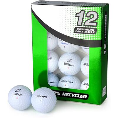 Second Chance Lakeballs Golf – återvunna klass A vita golfbollar – 12 stycken blandade för Wilson golfbollar Second Chance Lakeballs Golf – återvunna klass A vita golfbollar – 12 stycken blandade för Wilson golfbollar