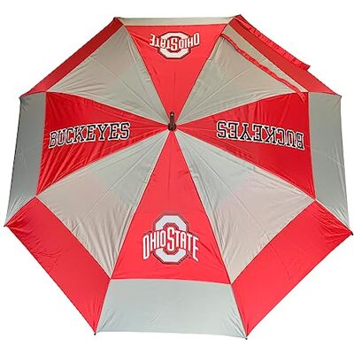 Team Golf NCAA Ohio State Buckeyes 157,5 cm golfparaply med skyddande mantel, dubbel baldakin vindskyddsdesign, automatisk öppning knapp Team Golf NCAA Ohio State Buckeyes 157,5 cm golfparaply med skyddande mantel, dubbel baldakin vindskyddsdesign, automatisk öppning knapp