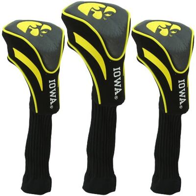Team Golf NCAA Iowa Hawkeyes kontur golfklubba huvudbonader (3 räkna) numrerade 1, 3 & X, passar överdimensionerade förare, nytt, räddning och Fairway klubbar, velourfodrad för extra klubbskydd Team Golf NCAA Iowa Hawkeyes kontur golfklubba huvudbonader (3 räkna) numrerade 1, 3 & X, passar överdimensionerade förare, nytt, räddning och Fairway klubbar, velourfodrad för extra klubbskydd
