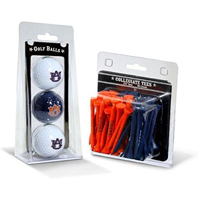 Team Golf NCAA Auburn University Tigers 3 Golf Balls And 50 Golf Tees Logo Imprinted Golf Balls (3 Count) & 2-3/4" Regulation Golf Tees (50 Count), Multi Colored Team Golf NCAA Auburn University Tigers 3 Golf Balls And 50 Golf Tees Logo Imprinted Golf Balls (3 Count) & 2-3/4" Regulation Golf Tees (50 Count), Multi Colored