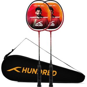 HUNDRED POWERTEK 100 (set med 2) badmintonracket med fullt skydd (röd/svart) Material: Aluminium Maximal spänning: 7,3-8,2 kg för mellanspelare HUNDRED POWERTEK 100 (set med 2) badmintonracket med fullt skydd (röd/svart) Material: Aluminium Maximal spänning: 7,3-8,2 kg för mellanspelare
