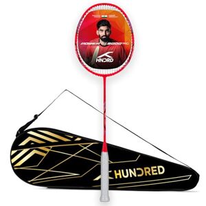 HUNDRED Powertek 2000 PRO grafitsträngad badmintonracket med fullt rackskydd (röd) För mellanspelare Vikt: 90 gram Maximal strängspänning 25-25 pund HUNDRED Powertek 2000 PRO grafitsträngad badmintonracket med fullt rackskydd (röd) För mellanspelare Vikt: 90 gram Maximal strängspänning 25-25 pund