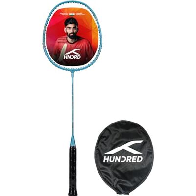 HUNDRED Powertek 200 PRO Grafit Strung Badmintonracket med fullt racketskydd (ljusblå) För mellanspelare Vikt: 95 gram Maximal strängspänning 8,2-9 kg HUNDRED Powertek 200 PRO Grafit Strung Badmintonracket med fullt racketskydd (ljusblå) För mellanspelare Vikt: 95 gram Maximal strängspänning 8,2-9 kg