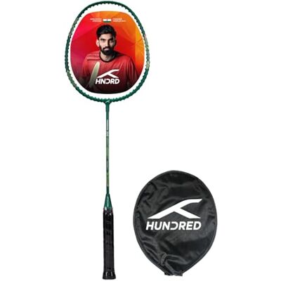 HUNDRED Powertek 200 PRO Grafit Strung Badmintonracket med fullt racketskydd (grön) För mellanspelare Vikt: 95 gram Maximal strängspänning 8,2-20 kg HUNDRED Powertek 200 PRO Grafit Strung Badmintonracket med fullt racketskydd (grön) För mellanspelare Vikt: 95 gram Maximal strängspänning 8,2-20 kg