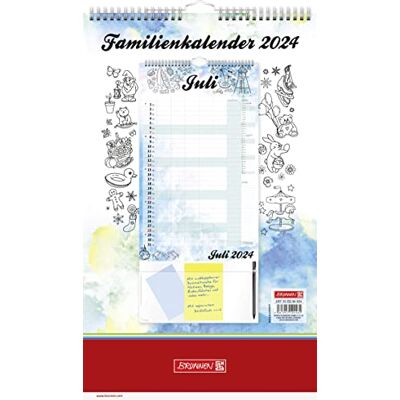 BRUNNEN Månadskalender "Aquarell" 2024, 1 sida = 1 månad, 25 x 41,5 cm, vit BRUNNEN Månadskalender "Aquarell" 2024, 1 sida = 1 månad, 25 x 41,5 cm, vit