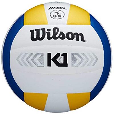 Wilson Unisex Vuxen K1 SILVER VB BLUWHYE Volleyboll, blå/vit/gul Wilson Unisex Vuxen K1 SILVER VB BLUWHYE Volleyboll, blå/vit/gul