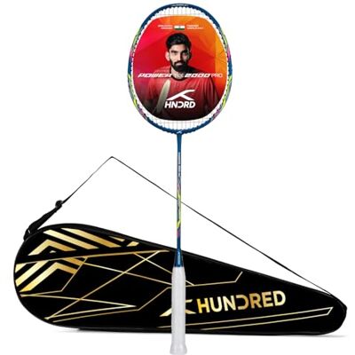 HUNDRED POWERTEK 2000 PRO grafitsträngad badmintonracket med fullt skydd (marinblå) för mellanspelare Vikt: 90 gram Maximal strängspänning: 10 – 25 pund HUNDRED POWERTEK 2000 PRO grafitsträngad badmintonracket med fullt skydd (marinblå) för mellanspelare Vikt: 90 gram Maximal strängspänning: 10 – 25 pund