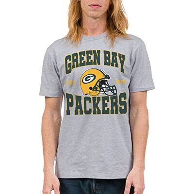 Junk Food Clothing x NFL Green Bay Packers Team hjälm vuxen unisex t-shirt, Gråmelange, XXL Junk Food Clothing x NFL Green Bay Packers Team hjälm vuxen unisex t-shirt, Gråmelange, XXL