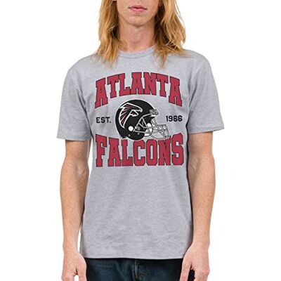 Junk Food Skräpmat kläder x NFL Atlanta Falcons Team hjälm vuxen unisex t-shirt, Grå, XXL Junk Food Skräpmat kläder x NFL Atlanta Falcons Team hjälm vuxen unisex t-shirt, Grå, XXL